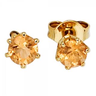 ohrstecker-rund-585-gelbgold-2-citrine-orange-ohrringe-2441926-1.jpg